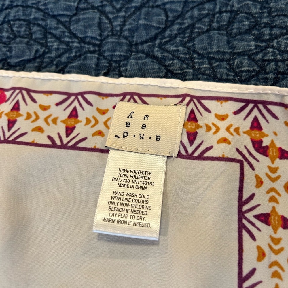A New Day Cream and Purple Patterned Scarf - Picture 4 of 4